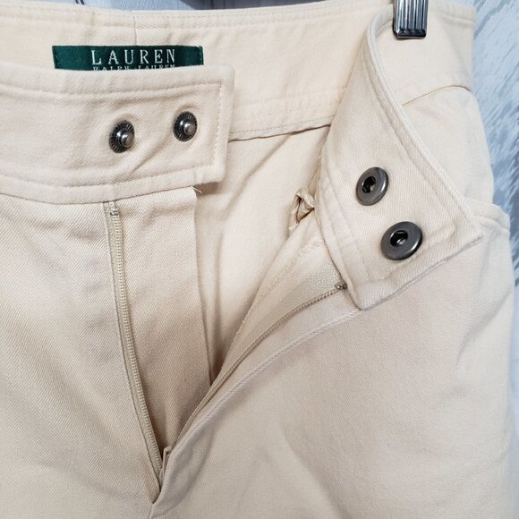 Lauren Ralph Lauren Tan Straight Leg Preppy Classic Chinos Size 8P - Picture 4 of 10